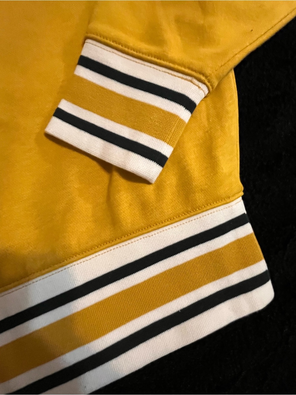 Champion Yellow Cropped Crewneck Sweatshirt with Striped Trim - Picture 5 of 5
